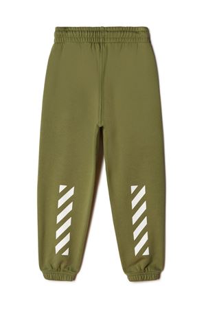 pantalone in cotone verde OFF WHITE KIDS | OBCH001F23FLE0015601